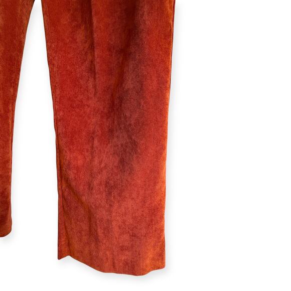 Southern Lady 70's Vintage Burnt Orange Corduroy Pants Womens 14 Elastic Waist - Picture 3 of 6